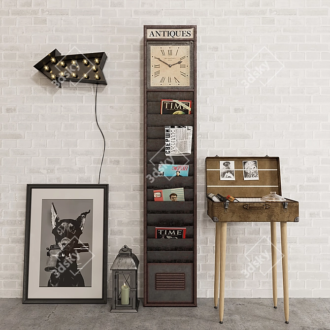 Urban Industrial Decor Set 3D model image 1