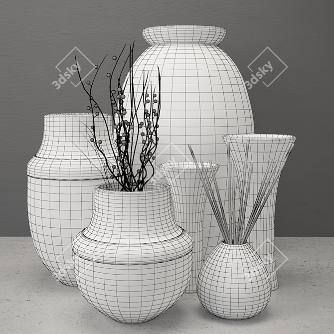 Versatile Vase Ensemble Collection 3D model image 2