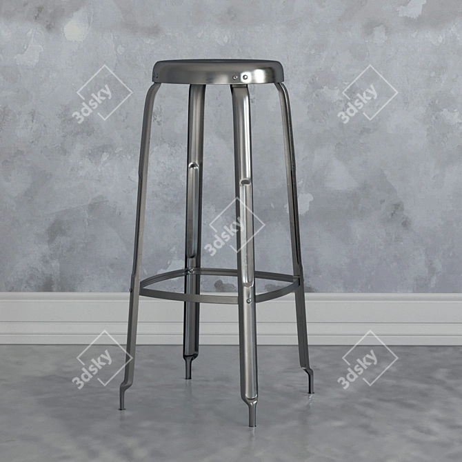 Iron Stool, 70cm Height 3D model image 1