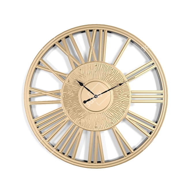 Elegant LED Wooden Wall Clock 3D model image 2