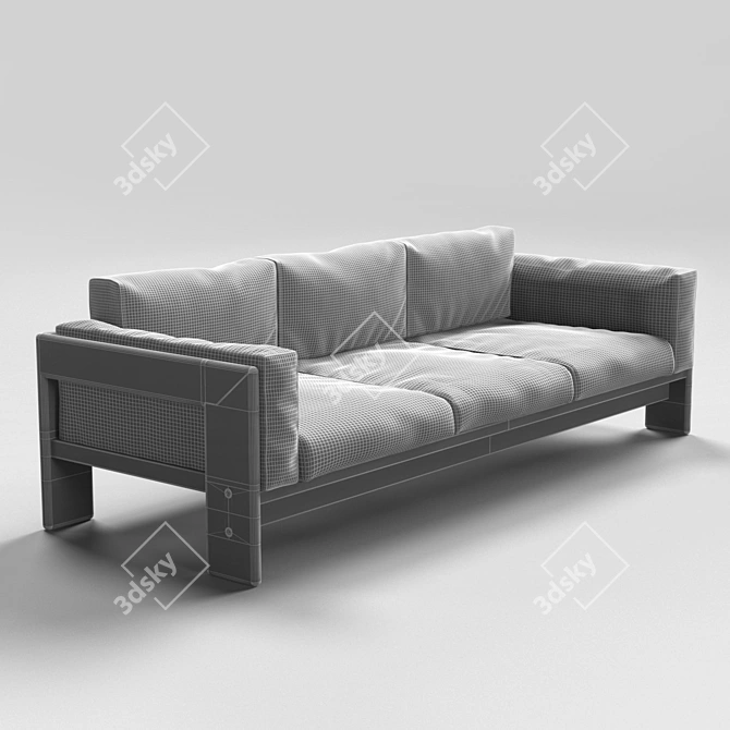 Vintage Italian Rosewood Bastiano Sofa 3D model image 3