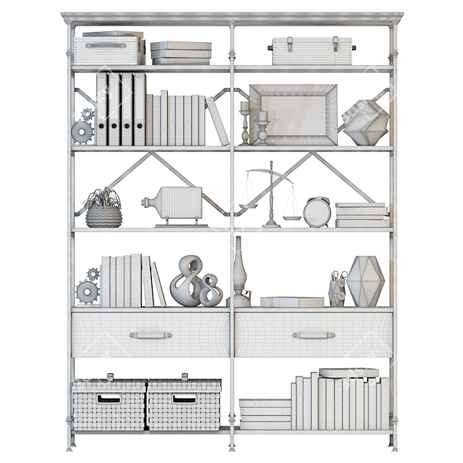 Trinity Loft Rack with Decor Set 3D model image 3