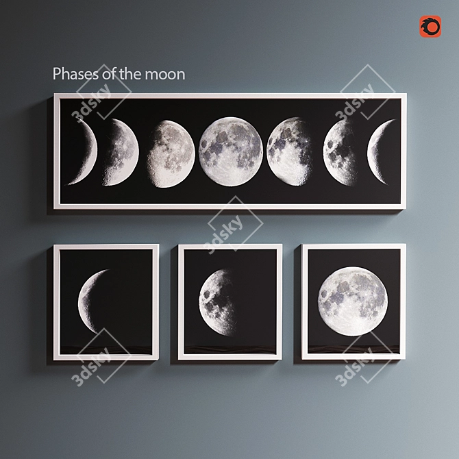  Lunar Phases 3D Model Collection 3D model image 1