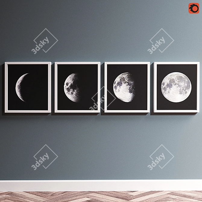  Lunar Phases 3D Model Collection 3D model image 2