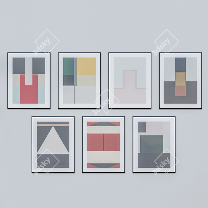 Geometric Figures Poster Set 3D model image 1