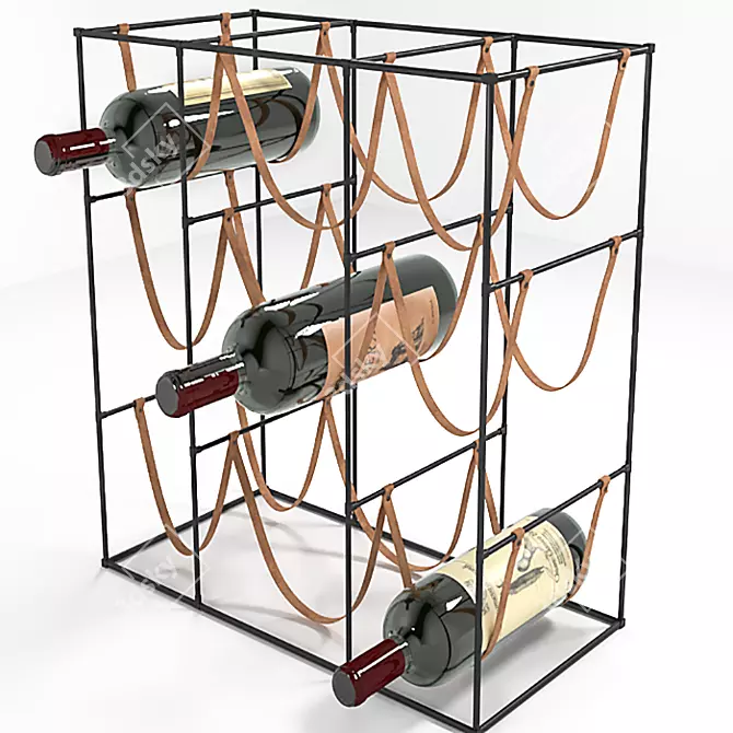 Elegant Wine Stand 3D model image 1