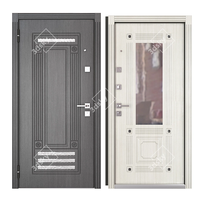 Valencia Progress Metal Entrance Door | Largo Handle | Kale Locks 3D model image 3