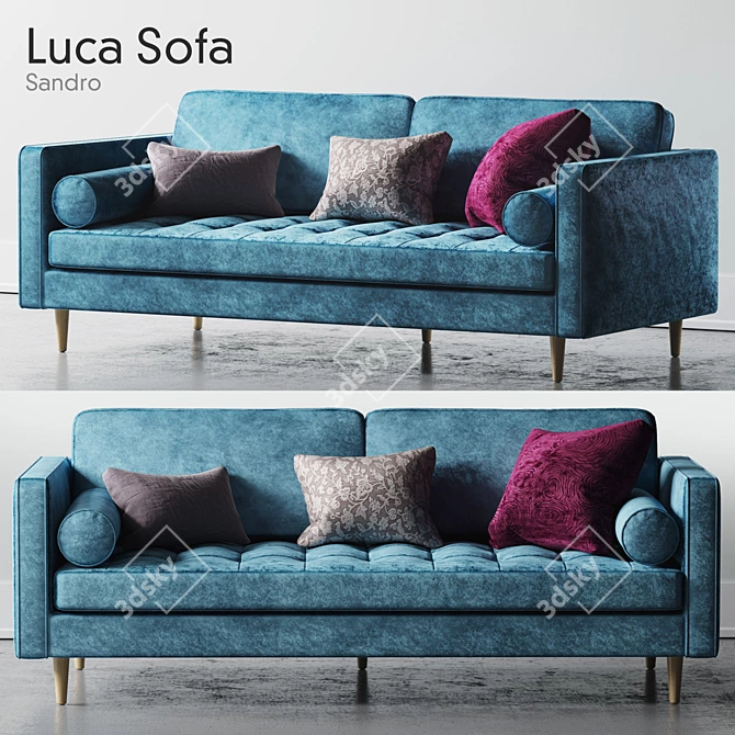 Modern Sandro Luca Sofa: Stylish and Comfortable 3D model image 1