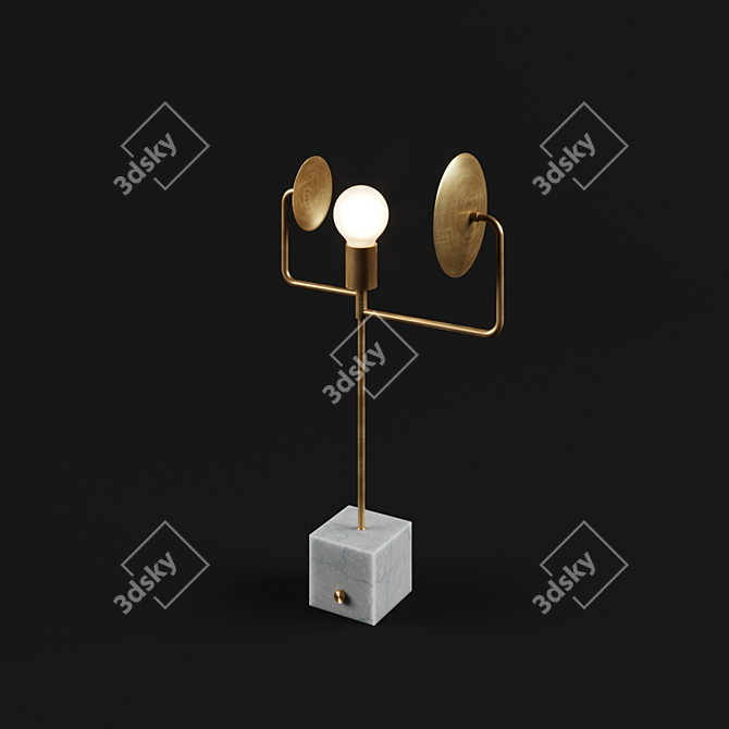 Sleek Orbit Table Lamp - 24" Height 3D model image 2