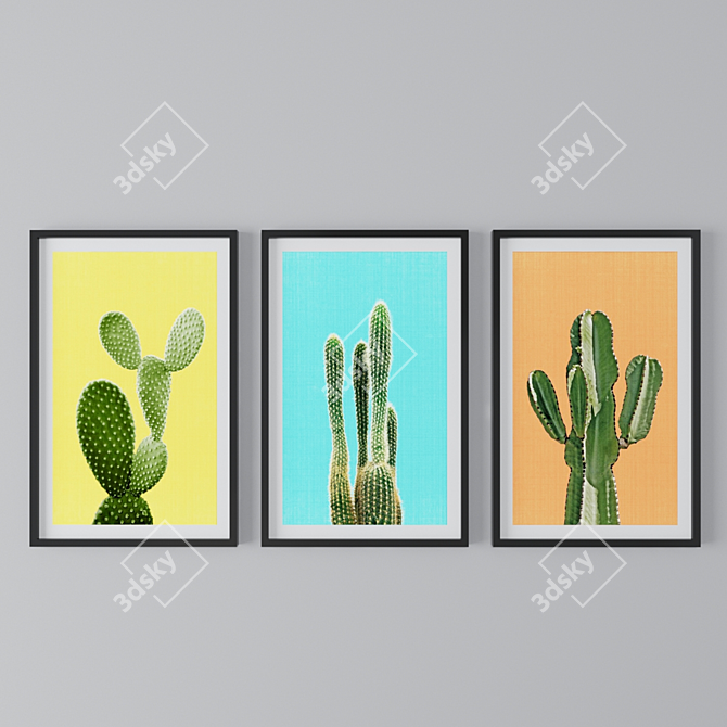 Cactus Vibes: Botanical Theme Paintings 3D model image 3