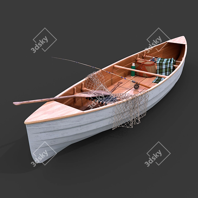 Anglers' Dream: Versatile Fishing Boat 3D model image 1