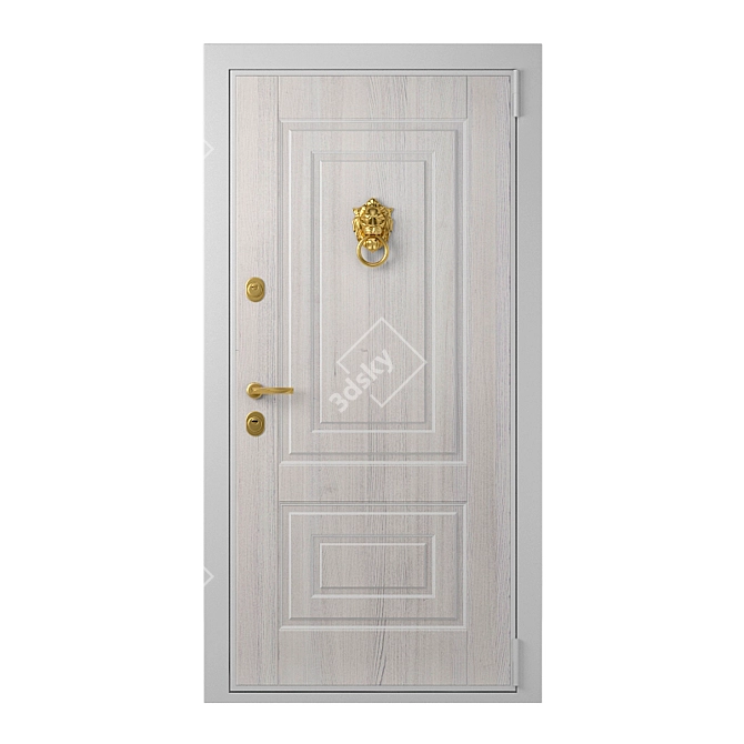 Majestic Lion Entrance Door 3D model image 1