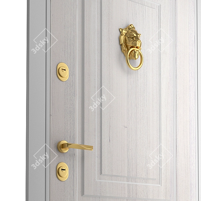 Majestic Lion Entrance Door 3D model image 3