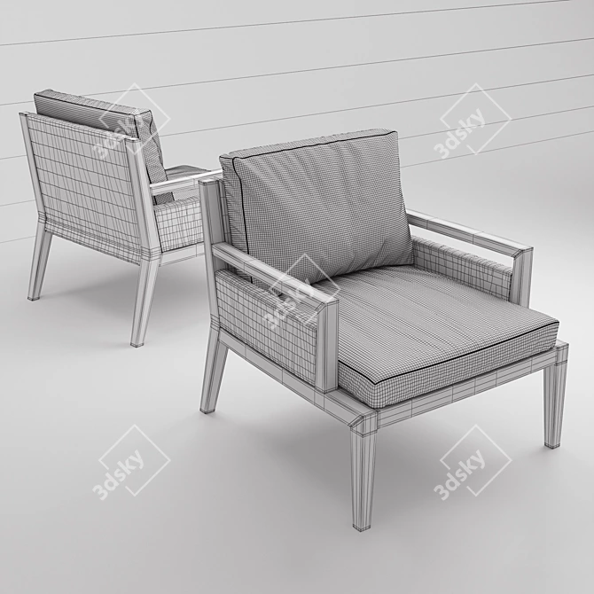 Sleek Poliform Soori Highline Armchair 3D model image 3