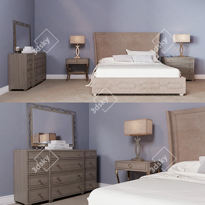 Contemporary Bedroom Furniture Set 3D model image 3