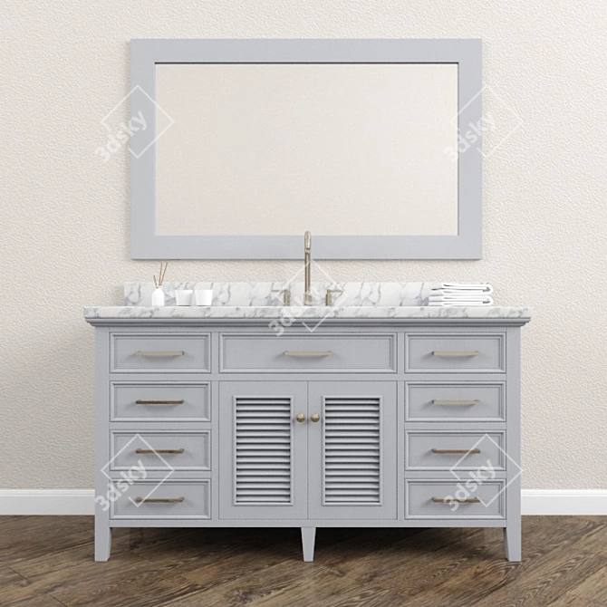 Ariel Kensington 61" Vanity 3D model image 1