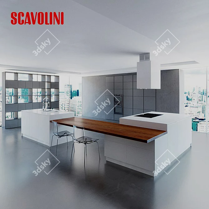 Scavolini Kitchen Set: 3D Max, Vray, Corona + OBJ 3D model image 1