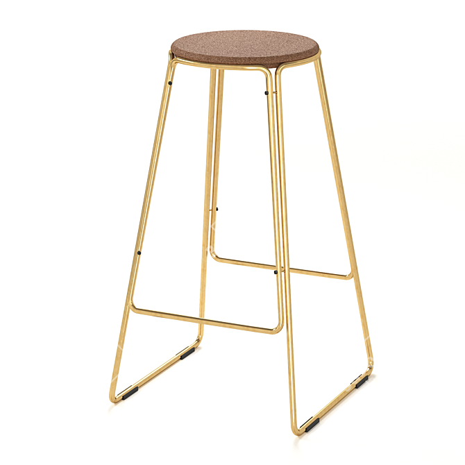 Sleek Smed Stool: Brass, Black, Mint, White 3D model image 1