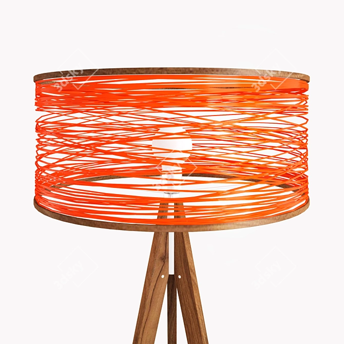 Sleek Orange Floor Lamp 3D model image 2