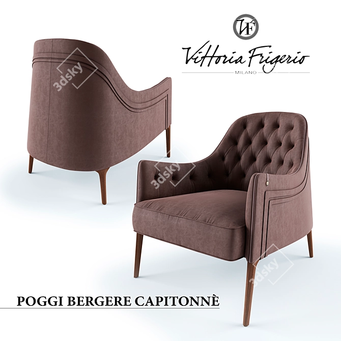 Luxurious Bergere Capitonne Chair 3D model image 1