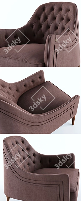 Luxurious Bergere Capitonne Chair 3D model image 2