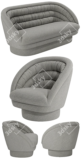 Crescent Swivel: Modern Elegance 3D model image 2