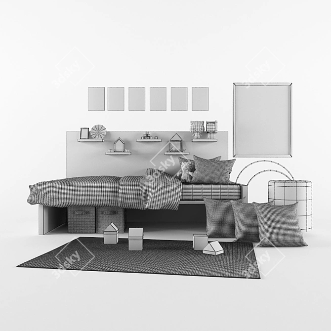 Playful H&M Kids Room Decor 3D model image 2