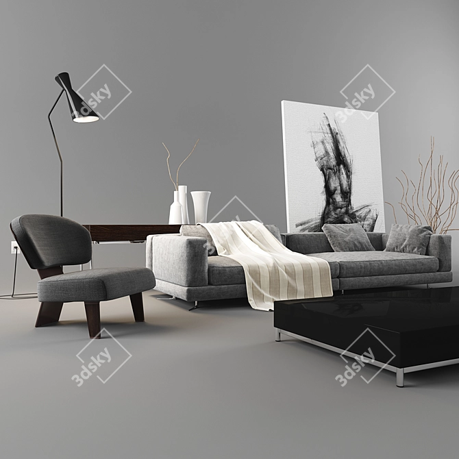 Minotti Set 02: Perfectly Designed Modern Living 3D model image 2