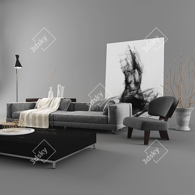 Minotti Set 02: Perfectly Designed Modern Living 3D model image 3