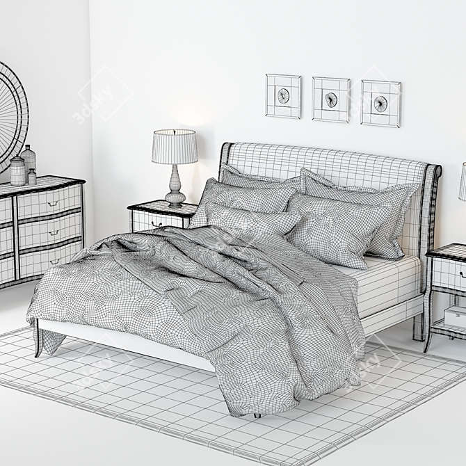 Elegant Calistoga Bed Set 3D model image 3