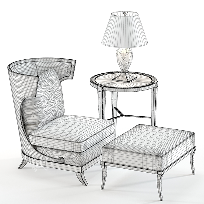 Baker Atrium Chair Set: Exquisite 3D Design 3D model image 3