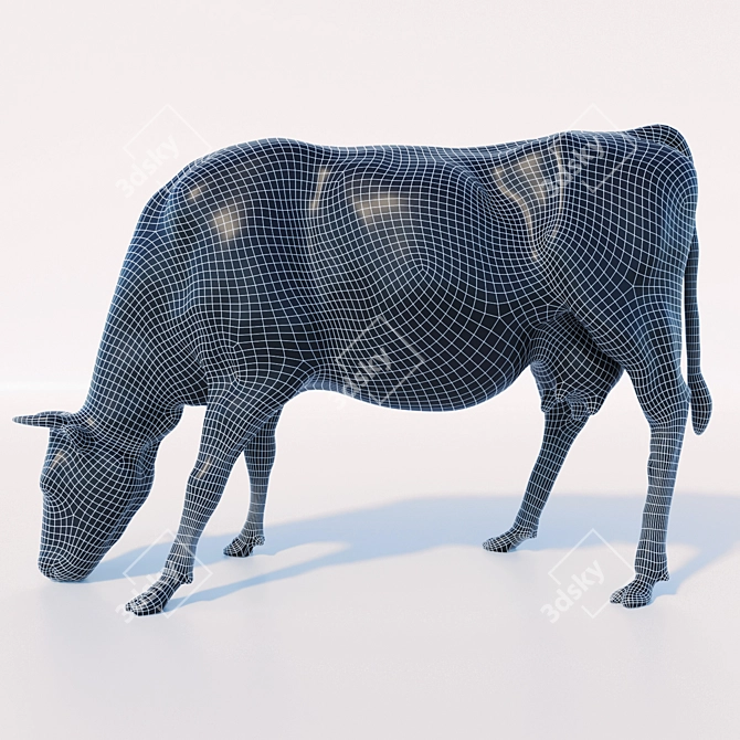 Meadow Grazing Cow 3D model image 3