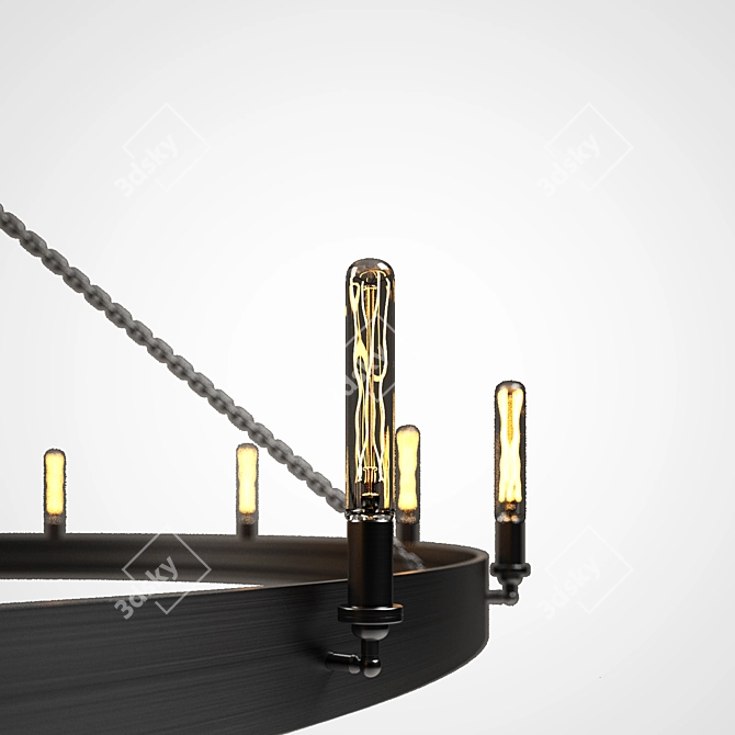 Elegant RH Round Chandelier 3D model image 3