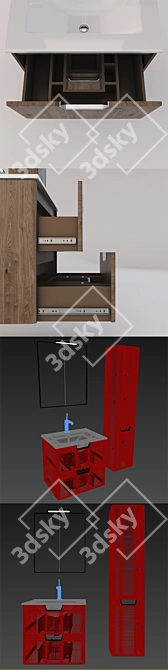 Royo Group LINE 600 - Sleek 2 Drawer Design 3D model image 3