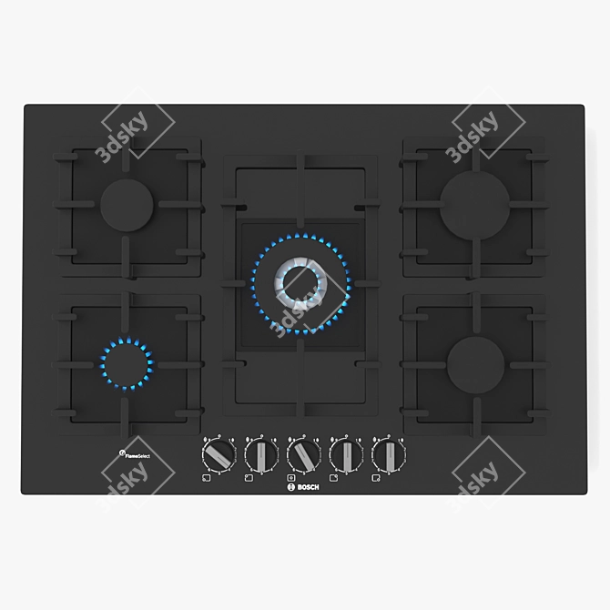 Title: BOSCH Serie 6 Gas Hob - 75 cm 3D model image 2