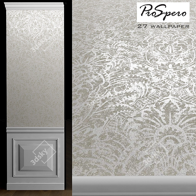 Raw Elegance: Luxurious Wallpaper Perfection 3D model image 1