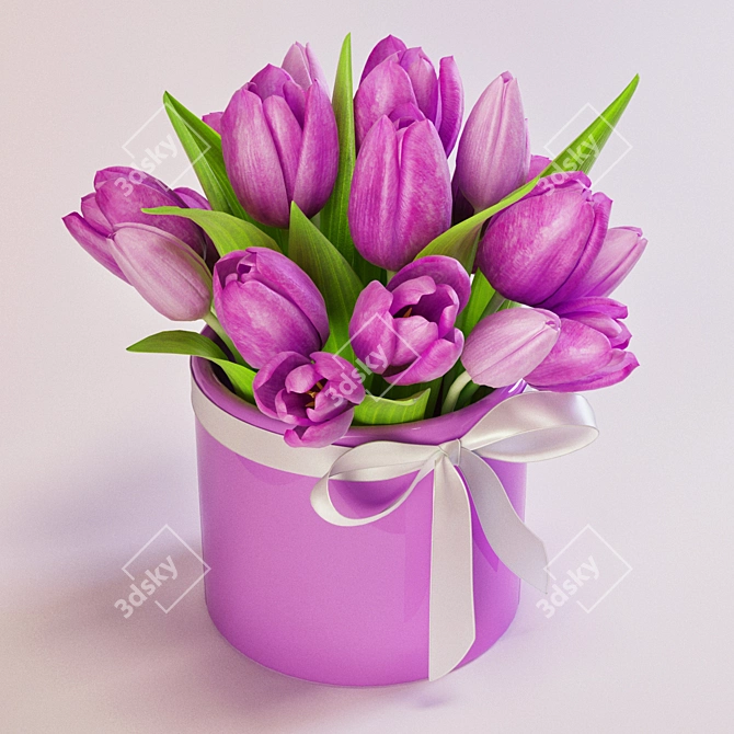 Elegant Tulips for Lifelike Floral Decor 3D model image 2