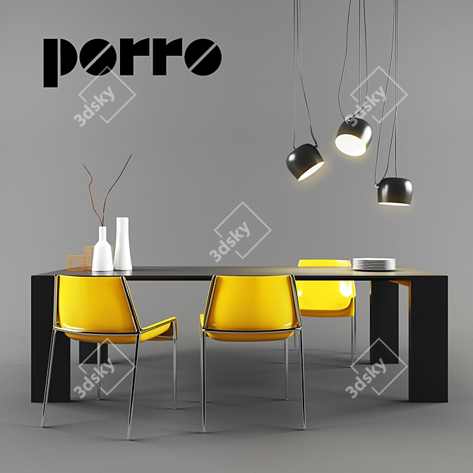 Modern Porro 5-Piece Set 3D model image 1