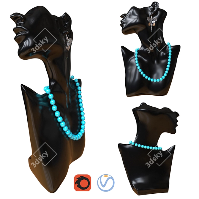 Exquisite Resin Jewelry Display 3D model image 2