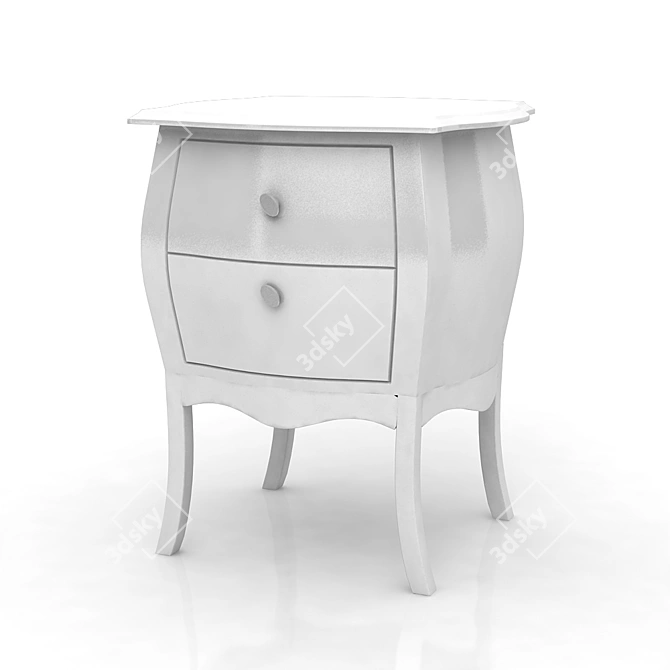 Modern Wood Nightstand 3D model image 1