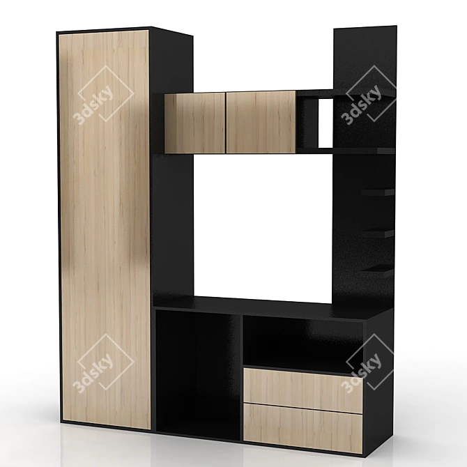 Elegant TV Stand: 1800x500 h2200 3D model image 1