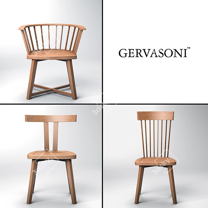 Gervasoni Gray Collection: Stylish Chairs 3D model image 1