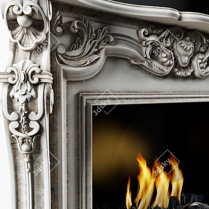 Classic 3D Max Fireplace - High-quality, CNC Compatible 3D model image 2