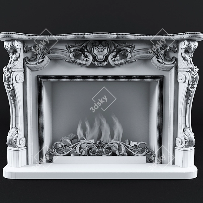 Classic 3D Max Fireplace - High-quality, CNC Compatible 3D model image 3
