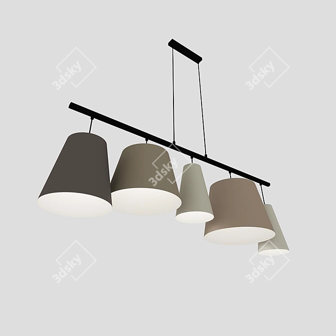 Bronze 5-Light Pedro TK Chandelier 3D model image 2