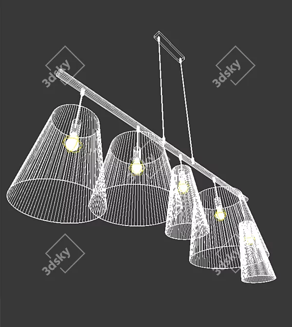 Bronze 5-Light Pedro TK Chandelier 3D model image 3