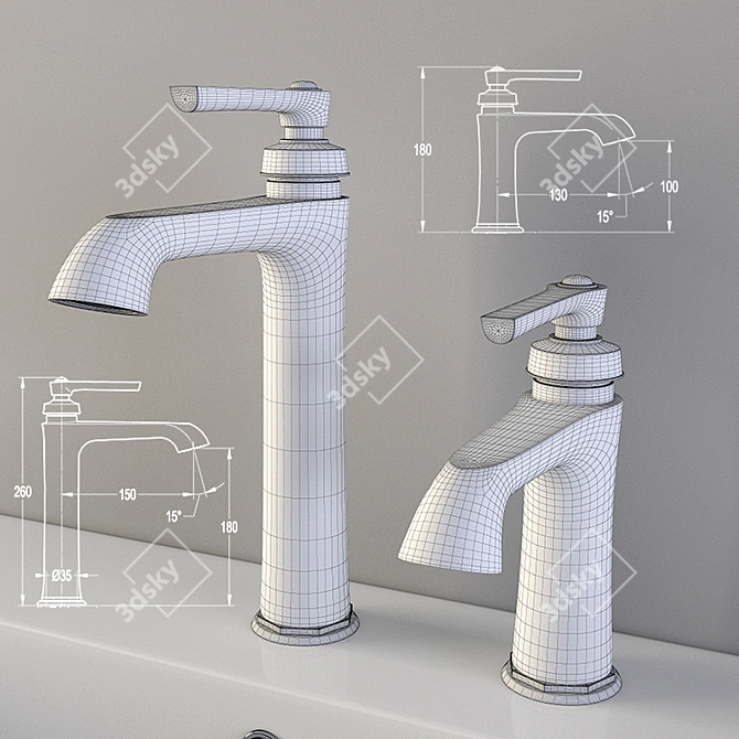 Elegant Cezares Liberty Faucet 3D model image 3