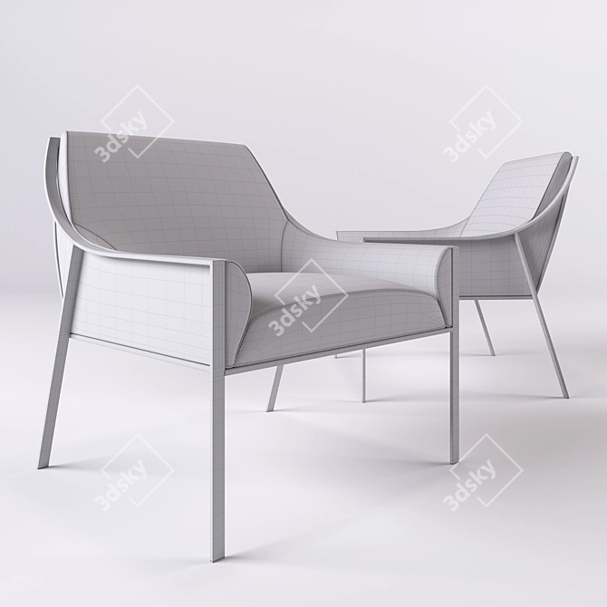 Sophisticated Aileron Occasional Chair 3D model image 3