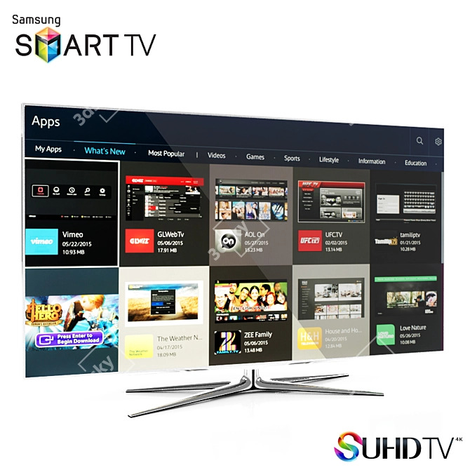 Samsung D7000 3D 4K Smart TV 3D model image 2