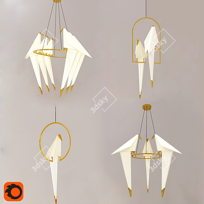 Moooi Origami Bird2 Pendant 3D model image 1